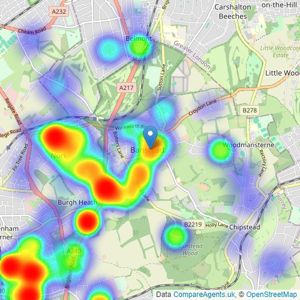 The Personal Agent - Banstead listings heatmap