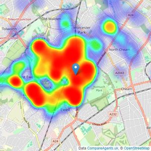 The Personal Agent - Stoneleigh listings heatmap