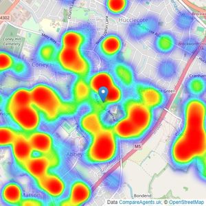 The Property Centre - Abbeymead listings heatmap