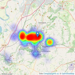 The Property Centre - Stroud listings heatmap