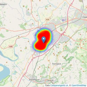 The Property Centre - Tuffley listings heatmap