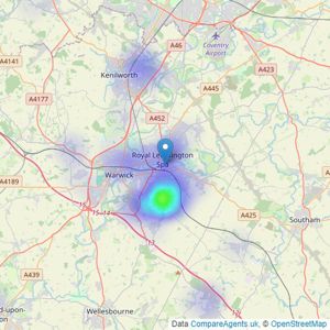 The Property Experts - Leamington Spa listings heatmap