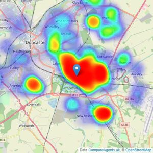 The Property Hive - Bessacarr listings heatmap