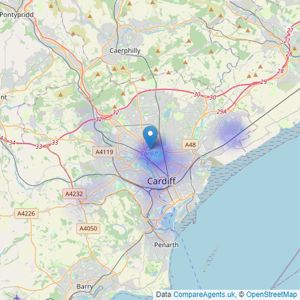 The Sales Station - Cardiff listings heatmap