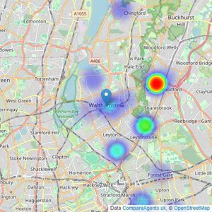 The Stow Brothers New Homes - London listings heatmap