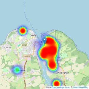 The Wright Estate Agency - East Cowes listings heatmap