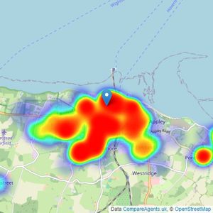 The Wright Estate Agency - Ryde listings heatmap