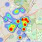 Theydons - East London - Sales listings heatmap