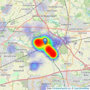 THINK Estate Agents - Newton-le-Willows listings heatmap