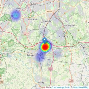 Thomas & May - Merstham listings heatmap