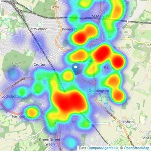 Thomas Brown Estates - Orpington listings heatmap