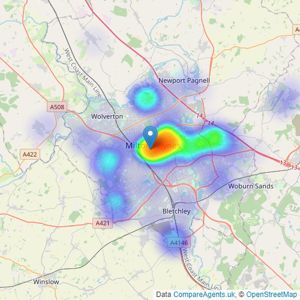 Thomas Connolly Estate Agents - Milton Keynes listings heatmap