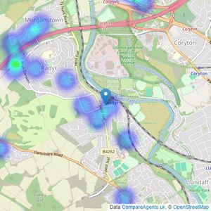 Thomas H Wood - Radyr listings heatmap