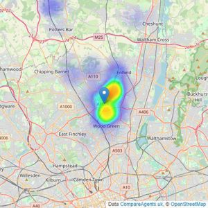 Thomas James - Powered by Keller Williams, Covering North London listings heatmap