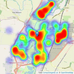 Thomas Morris - St. Neots listings heatmap