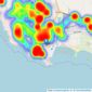 Thompsons Estate Agents - Porthcawl listings heatmap