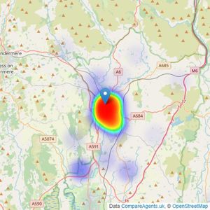 Thomson Hayton Winkley Estate Agents - Kendal listings heatmap