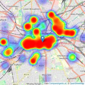 Thornley Groves - Manchester Southern Gateway listings heatmap