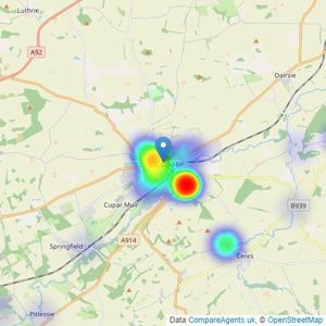 Thorntons Property Services - Cupar listings heatmap