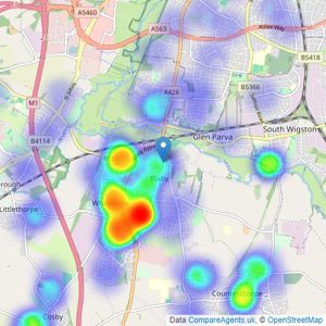 Thorp's - Blaby listings heatmap