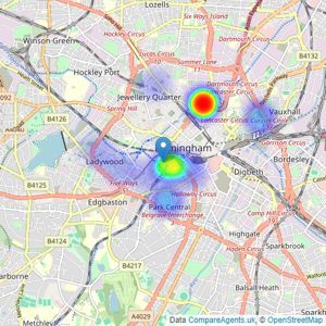 Three2six Real Estate - Birmingham listings heatmap