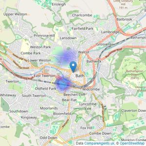 Tim Bennett and Associates - Bath listings heatmap