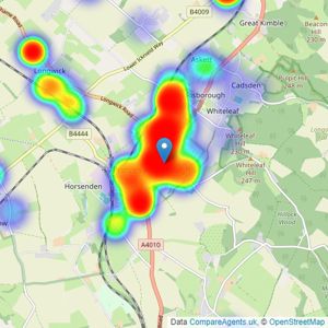 Tim Russ & Company - Princes Risborough listings heatmap