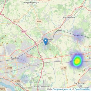 Tinsley & Co - Brentwood listings heatmap