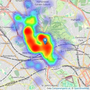 TK International - Hampstead listings heatmap