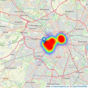 TK Property Group Ltd - Covering Manchester listings heatmap