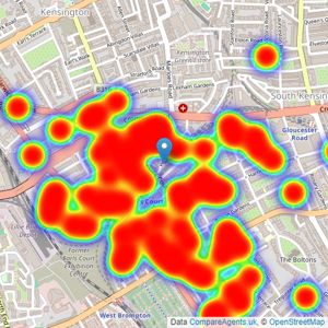 tlc Estate Agents - Earls Court listings heatmap