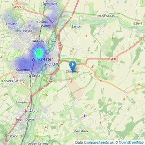 Toby Gullick Independent Property Specialist - Winchester listings heatmap