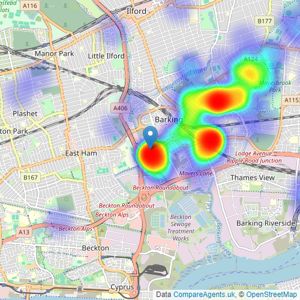 Tom Ashwood Real Estate - Barking listings heatmap