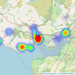 Tom Parry & Co - Porthmadog listings heatmap