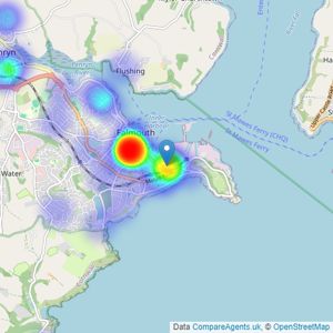 Tom Wills - Personal Property Agents - Falmouth listings heatmap