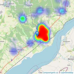 Toombs & Toombs Properties - Lydney listings heatmap