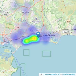 Town & Country - Auctions - Bournemouth listings heatmap