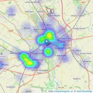 Town & Country Estate Agents - Chester listings heatmap