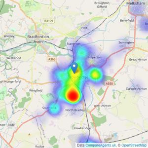 Town & Country Estates - Trowbridge listings heatmap