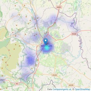 Town & Country Property Auctions - Wrexham - Auctions listings heatmap