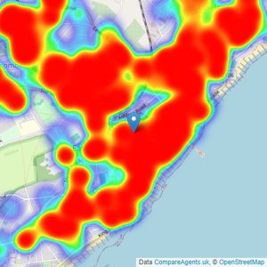 Town Property/Town Flats/Town Rentals - Eastbourne listings heatmap