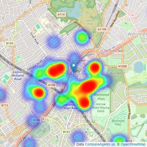 Trading Places - Leytonstone listings heatmap