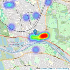 Tredinnick & Bower - Hampton listings heatmap