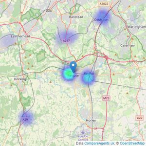 Trilogy - Reigate listings heatmap