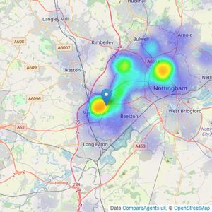 Tristrams Sales & Lettings - Nottingham listings heatmap