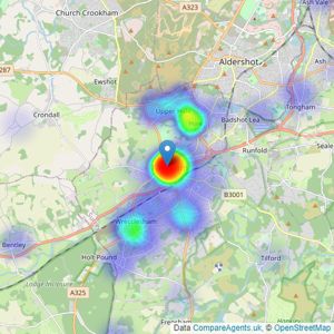 Trueman & Grundy Estate Agents - Farnham listings heatmap