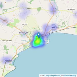 Tudor Estate Agents - Pwllheli listings heatmap