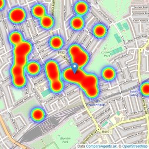 Tuffin & Wren - Ealing listings heatmap