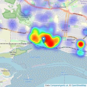 Turner Sales & Lettings - Leigh-on-Sea listings heatmap