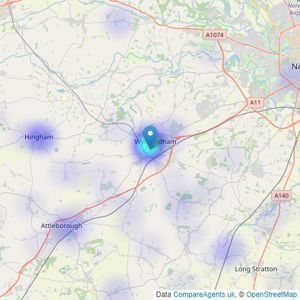 TW Gaze - Wymondham listings heatmap